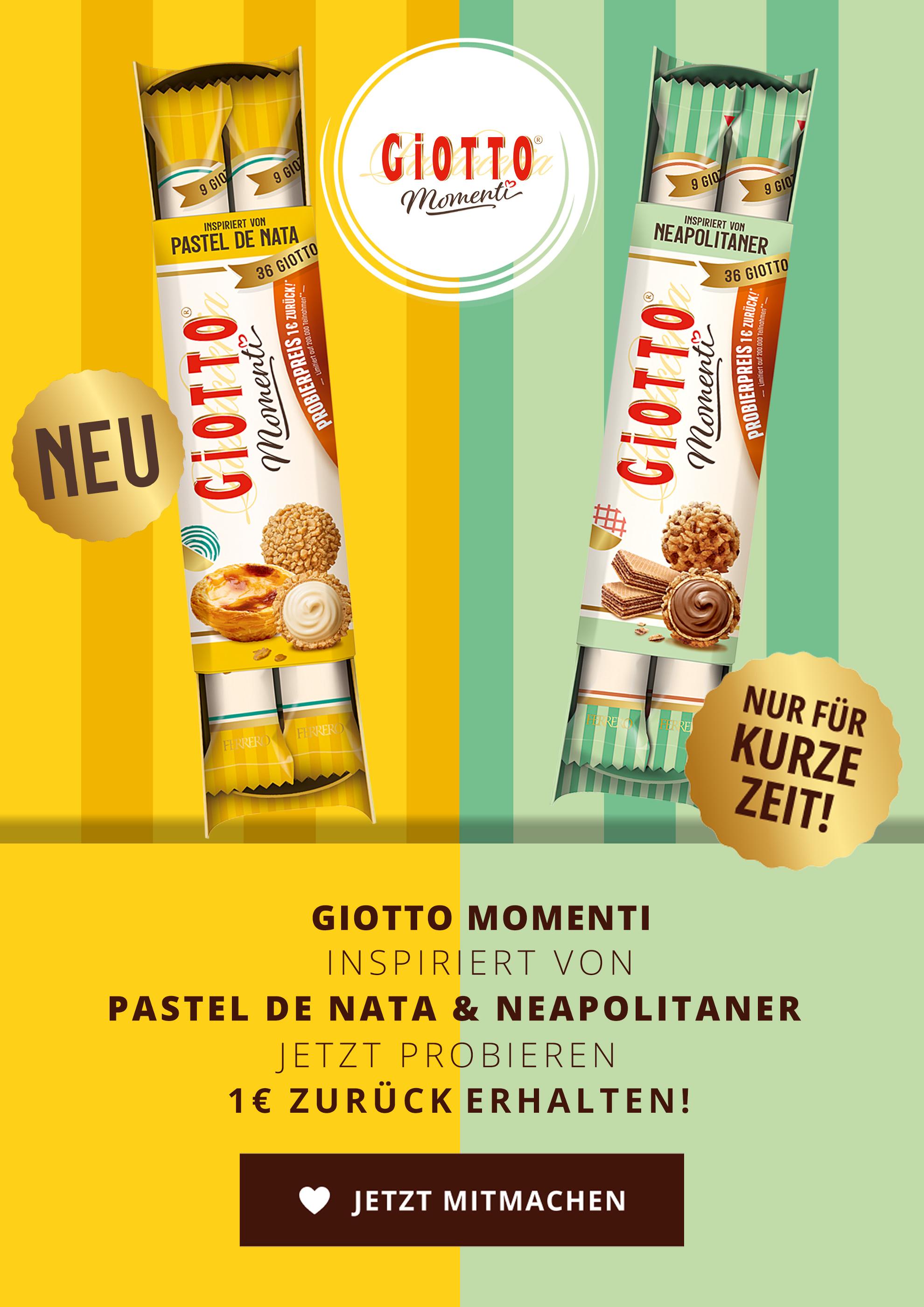 Aktueller Giotto Berlin Prospekt "Giotto Momenti - Inspiriert von Pastel de Nata & Neapolitaner" mit 1 Seite
